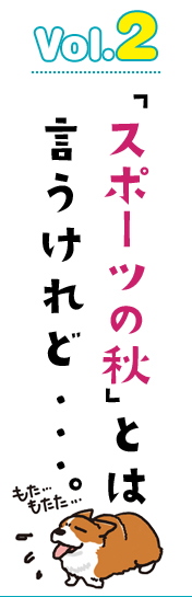 「スポーツの秋」とは言うけれど・・・。