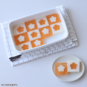 2025年12月レシピ おなかにやさしい🎵紅白ミルク寒天