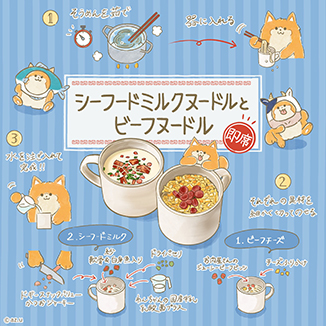 カンタン即席そうめんヌードル イラスト