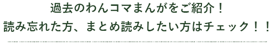 過去のわんコマまんがをご紹介!読み忘れた方、まとめ読みしたい方はチェック!!