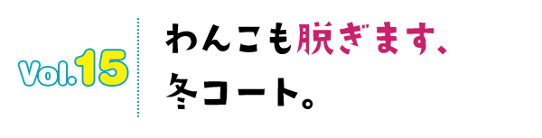 わんこも脱ぎます、冬コート。