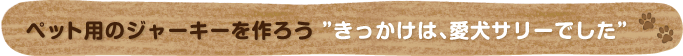 犬用のジャーキーを作ろう　きっかけは愛犬サリーでした。