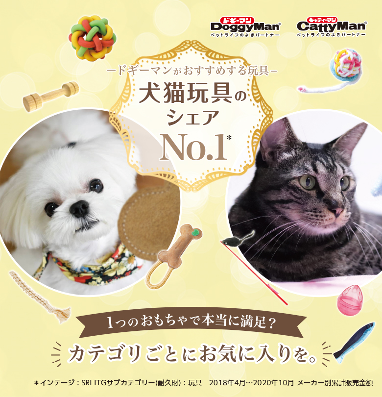 ドギーマンがおすすめする玩具 犬猫玩具のシェアNo.1