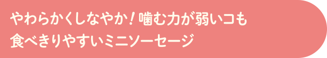 やわらかくしなやか!噛む力がよわいコも食べきりやすいミニソーセージ