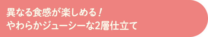 異なる食感が楽しめる!やわらかジューシー2層仕立て