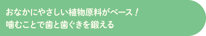 おなかにやさしい植物原料がベース!噛むことで歯と歯ぐきを鍛える