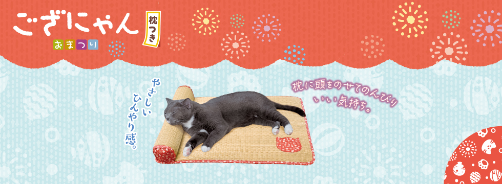 ござにゃん　枕つき　おまつり