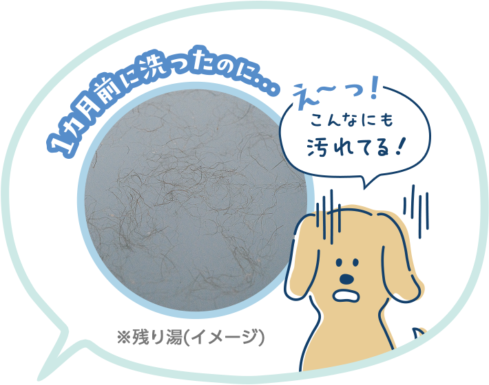 1か月前に洗ったのに残り湯に抜け毛がある